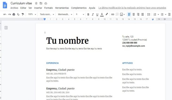 Crear un Currículum en Documentos de Google Crear un Currículum en Documentos de Google