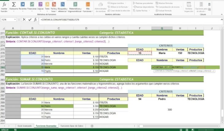 Fórmulas Avanzadas con Excel Fórmulas Avanzadas con Excel