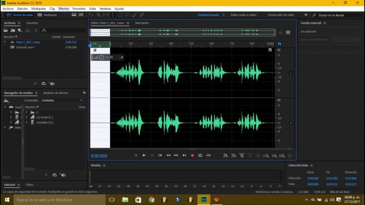 Edición de Audio con Adobe Audition CC Edición de Audio con Adobe Audition CC